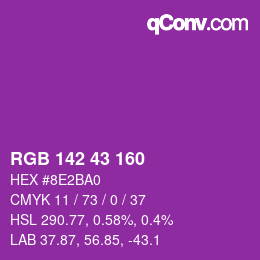 Color code: RGB 142 43 160 | qconv.com