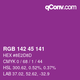Color code: RGB 142 45 141 | qconv.com