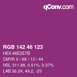カラーコード: RGB 142 46 123 | qconv.com