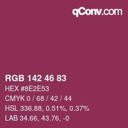 カラーコード: RGB 142 46 83 | qconv.com