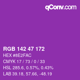 カラーコード: RGB 142 47 172 | qconv.com