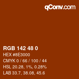 Color code: RGB 142 48 0 | qconv.com