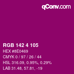 Color code: RGB 142 4 105 | qconv.com