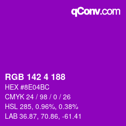 Color code: RGB 142 4 188 | qconv.com