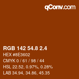 カラーコード: RGB 142 54.8 2.4 | qconv.com