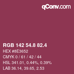 カラーコード: RGB 142 54.8 82.4 | qconv.com