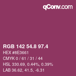 カラーコード: RGB 142 54.8 97.4 | qconv.com