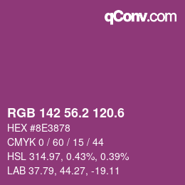 カラーコード: RGB 142 56.2 120.6 | qconv.com