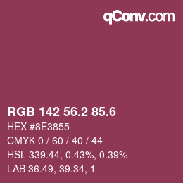 カラーコード: RGB 142 56.2 85.6 | qconv.com