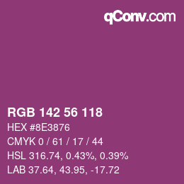 カラーコード: RGB 142 56 118 | qconv.com