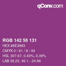 Color code: RGB 142 56 131 | qconv.com