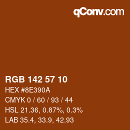 Color code: RGB 142 57 10 | qconv.com