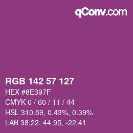 颜色代码: RGB 142 57 127 | qconv.com