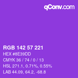 カラーコード: RGB 142 57 221 | qconv.com
