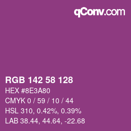颜色代码: RGB 142 58 128 | qconv.com