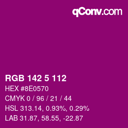 Color code: RGB 142 5 112 | qconv.com