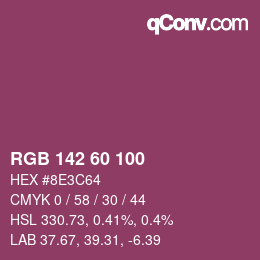 カラーコード: RGB 142 60 100 | qconv.com