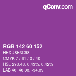 颜色代码: RGB 142 60 152 | qconv.com
