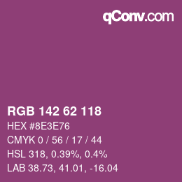 Color code: RGB 142 62 118 | qconv.com