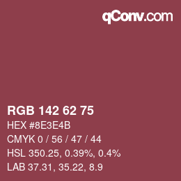 Farbcode: RGB 142 62 75 | qconv.com