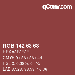 Color code: RGB 142 63 63 | qconv.com
