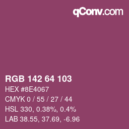 カラーコード: RGB 142 64 103 | qconv.com