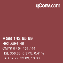 颜色代码: RGB 142 65 69 | qconv.com