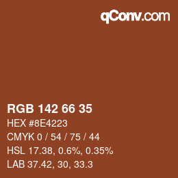 カラーコード: RGB 142 66 35 | qconv.com