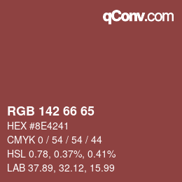 Code couleur: RGB 142 66 65 | qconv.com
