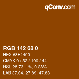 颜色代码: RGB 142 68 0 | qconv.com