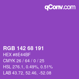 Color code: RGB 142 68 191 | qconv.com
