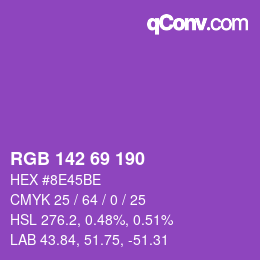 Color code: RGB 142 69 190 | qconv.com