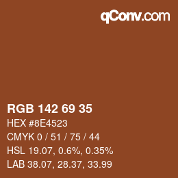 Color code: RGB 142 69 35 | qconv.com