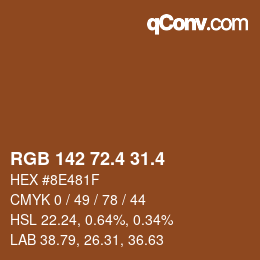 カラーコード: RGB 142 72.4 31.4 | qconv.com