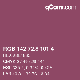 カラーコード: RGB 142 72.8 101.4 | qconv.com