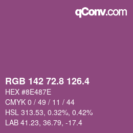 カラーコード: RGB 142 72.8 126.4 | qconv.com