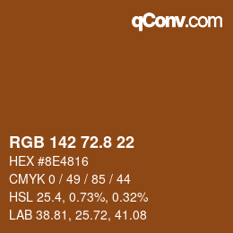 カラーコード: RGB 142 72.8 22 | qconv.com