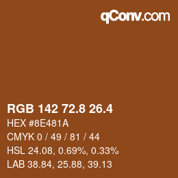 カラーコード: RGB 142 72.8 26.4 | qconv.com