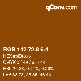 カラーコード: RGB 142 72.8 6.4 | qconv.com