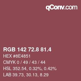 カラーコード: RGB 142 72.8 81.4 | qconv.com