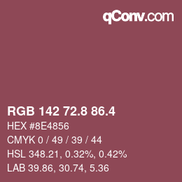 カラーコード: RGB 142 72.8 86.4 | qconv.com
