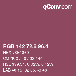 カラーコード: RGB 142 72.8 96.4 | qconv.com