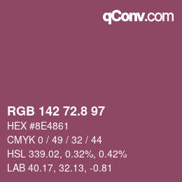 カラーコード: RGB 142 72.8 97 | qconv.com