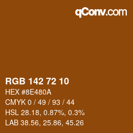 Color code: RGB 142 72 10 | qconv.com