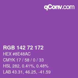 Color code: RGB 142 72 172 | qconv.com