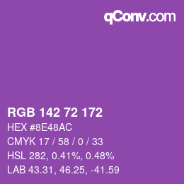 Color code: RGB 142 72 172 | qconv.com