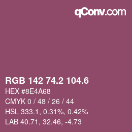 カラーコード: RGB 142 74.2 104.6 | qconv.com