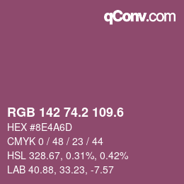 カラーコード: RGB 142 74.2 109.6 | qconv.com