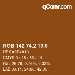カラーコード: RGB 142 74.2 19.6 | qconv.com