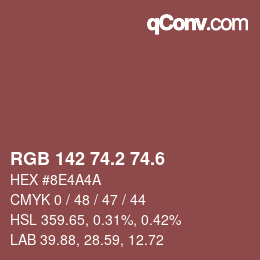 カラーコード: RGB 142 74.2 74.6 | qconv.com
